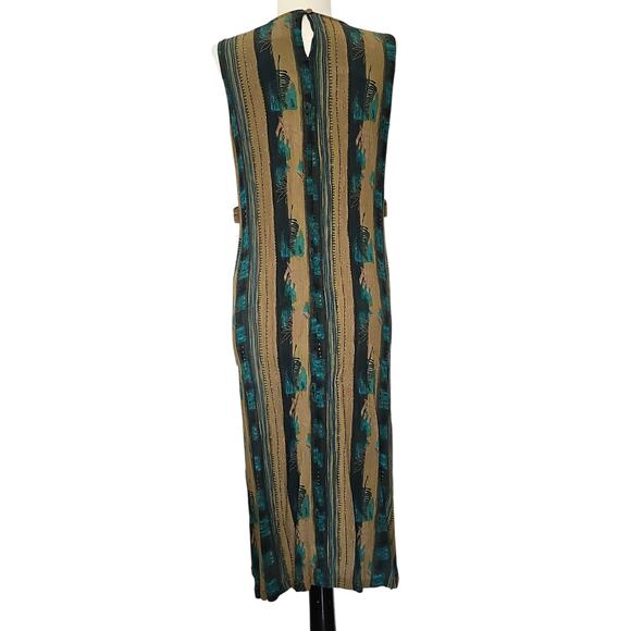 VTG 90s Midi Dress Womens Small Rayon Hippie Indie Goblincore Earthy Festival - Picture 12 of 12